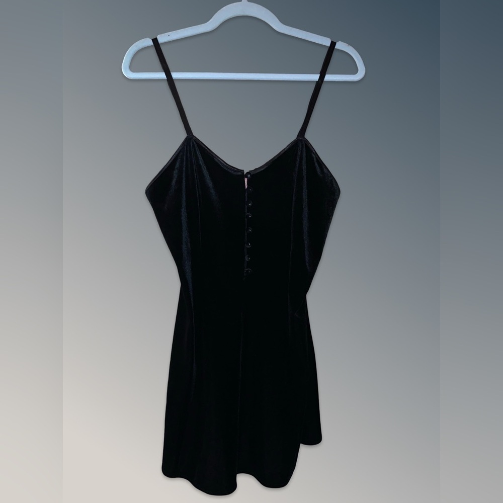 Vintage Cassini Intimates Black Velvet mini dress